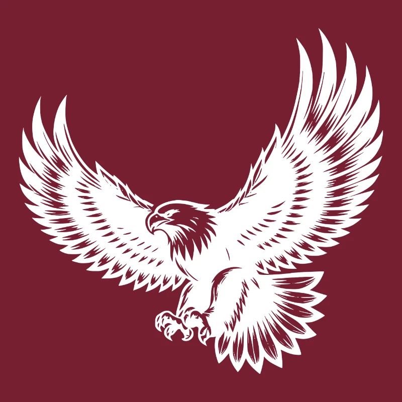 Expressive eagle with spread wings