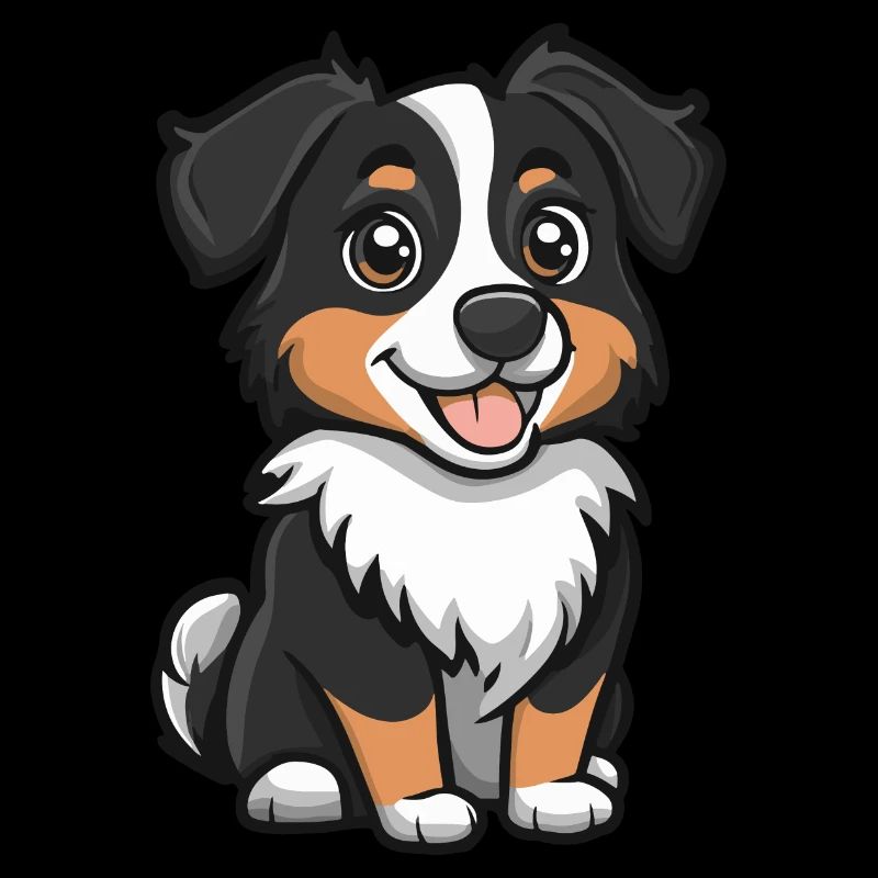 Berger australien chien bande dessinée mignon