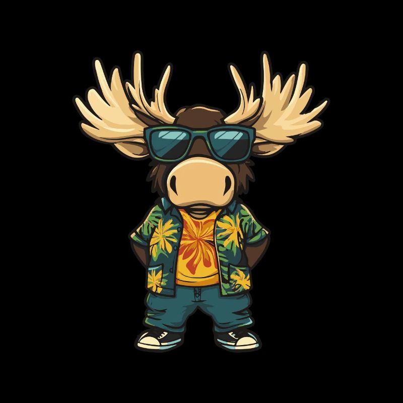 Elch Comic Cool Sommer