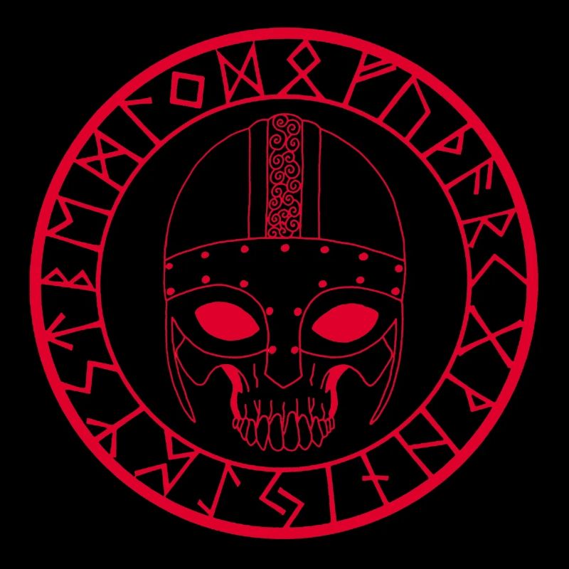 Wikinger Schädel (Rot)