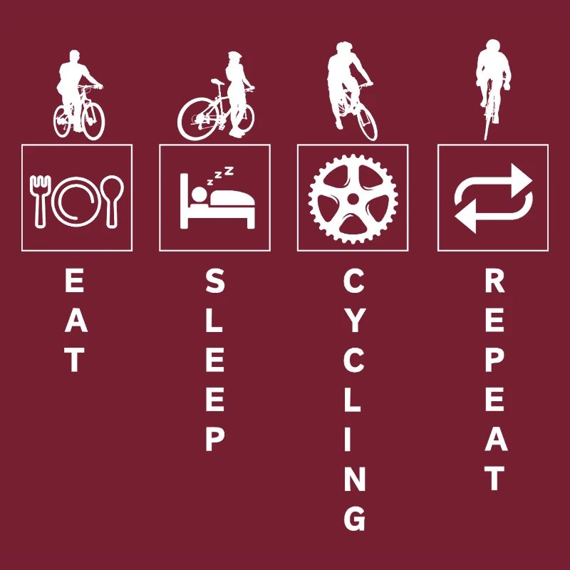 Citation de cyclisme drôle manger dormir répéter