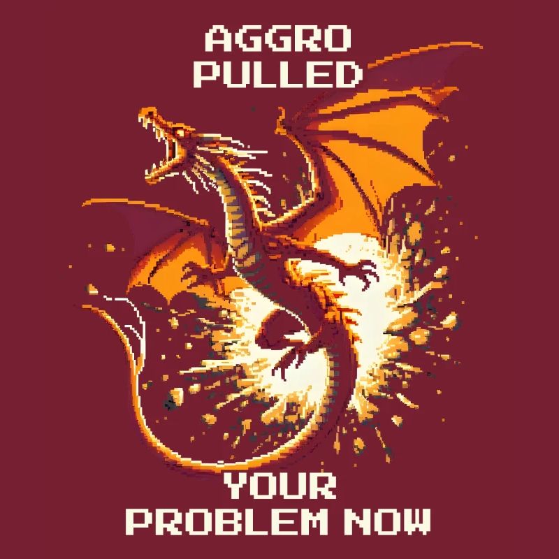Aggro gezogen – dein Problem | Drache Pixel Art