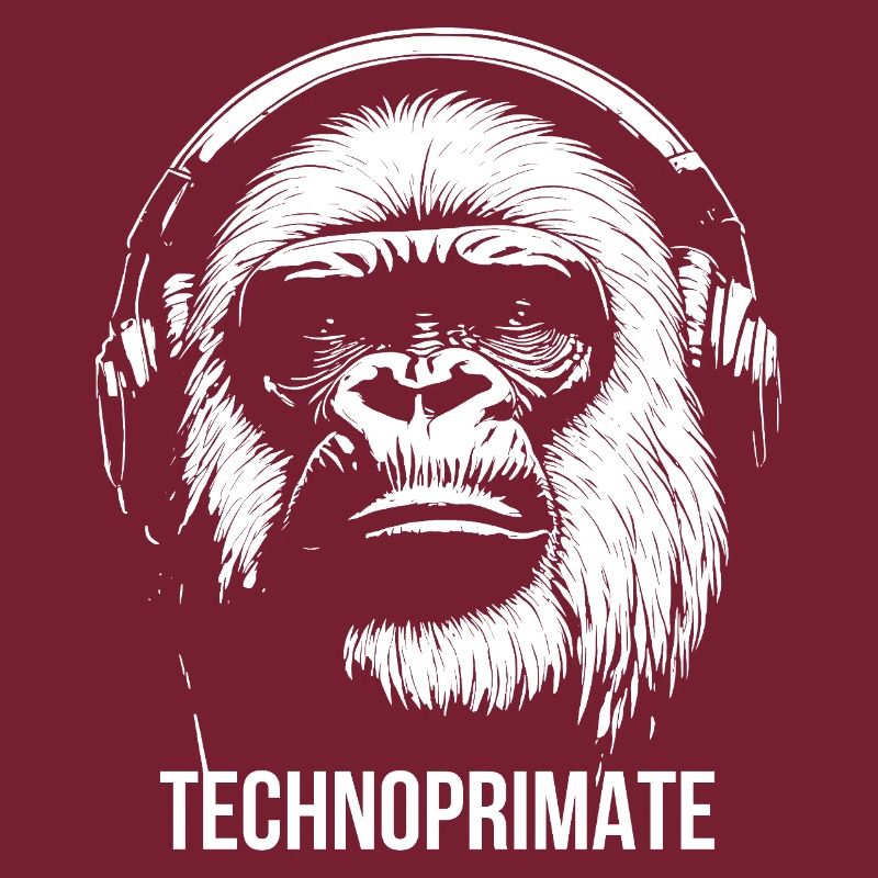 Techno Primate Kopfhörer Ape Art # 4 Weiß