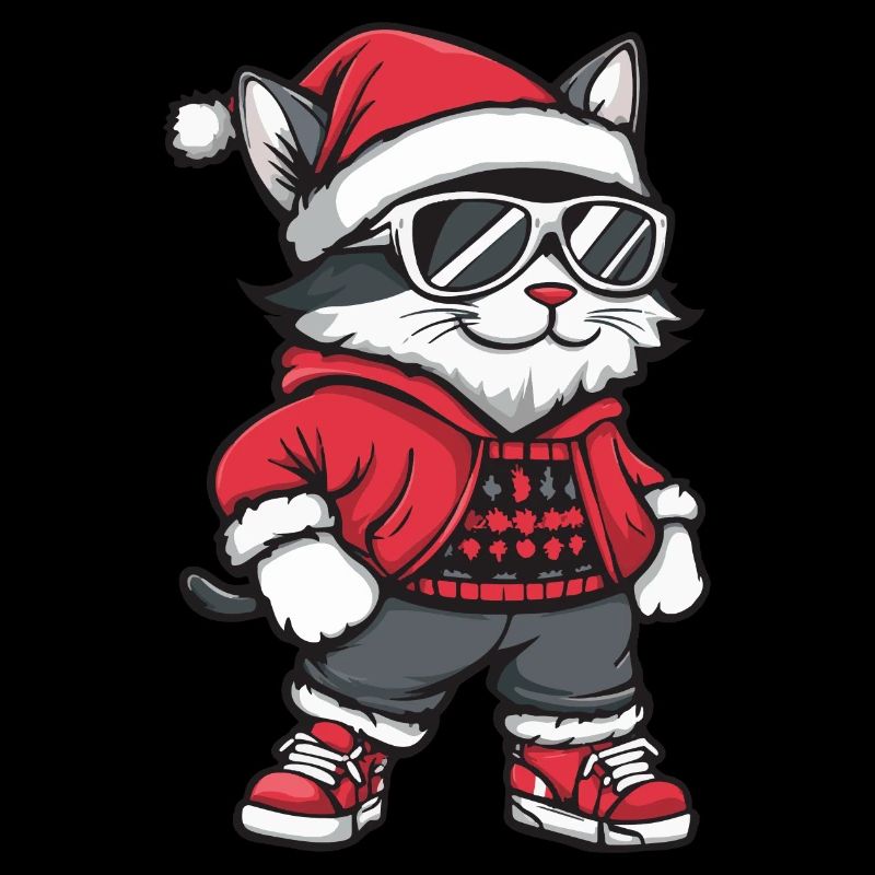Chat Noël Bande dessinée Cool
