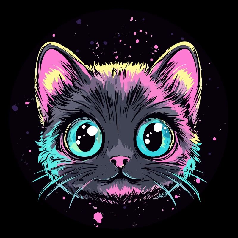 Chat néon Pop Art
