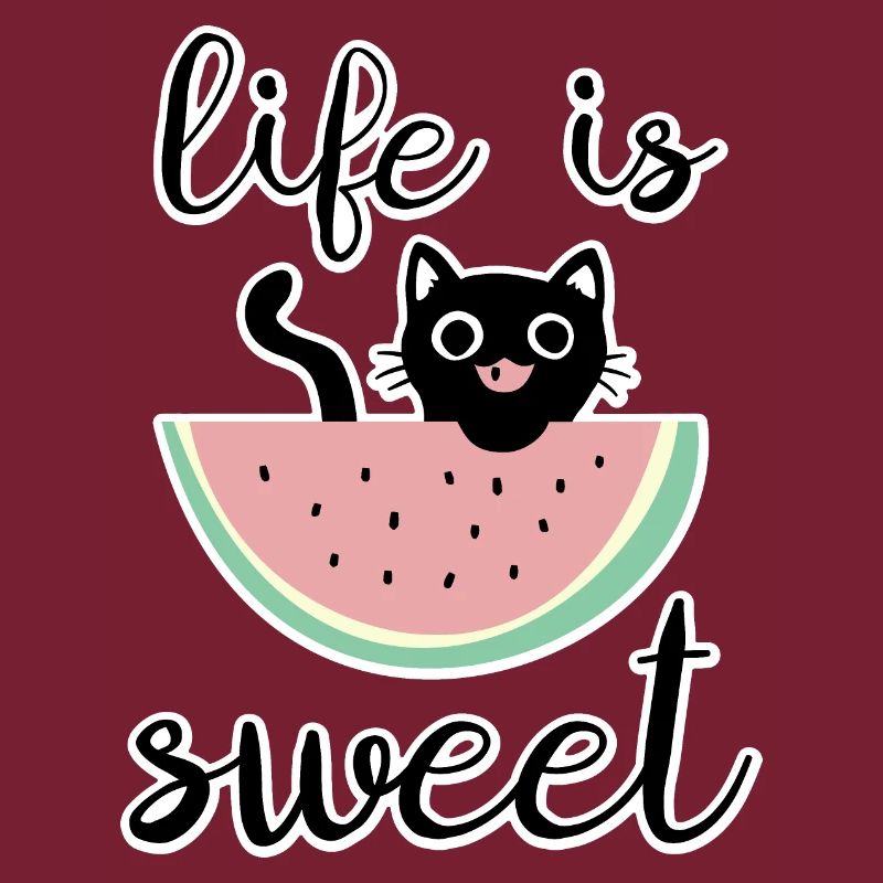 La vie est douce chat avec pastèque