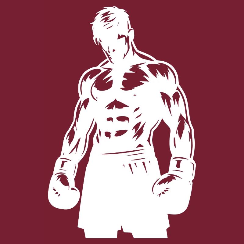 Boxer im Boxkampf-Modus vintage Schattenstil