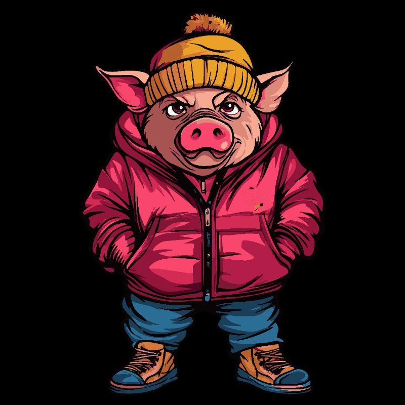 Pig Funny Winter