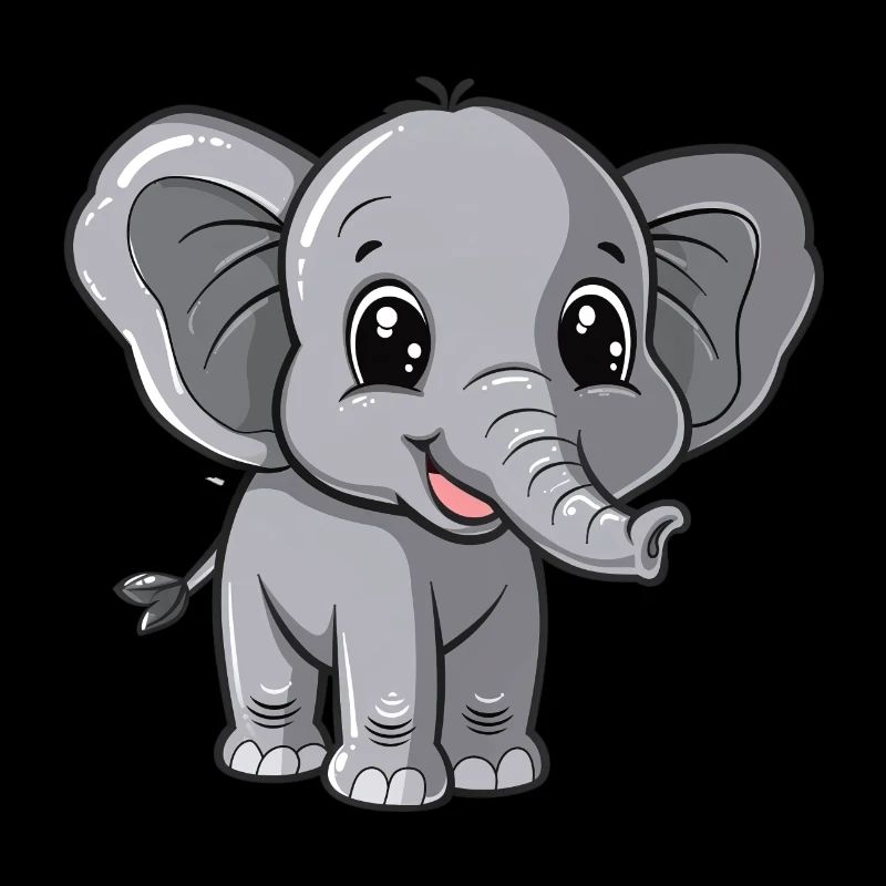 Look mignon de bébé éléphant gris