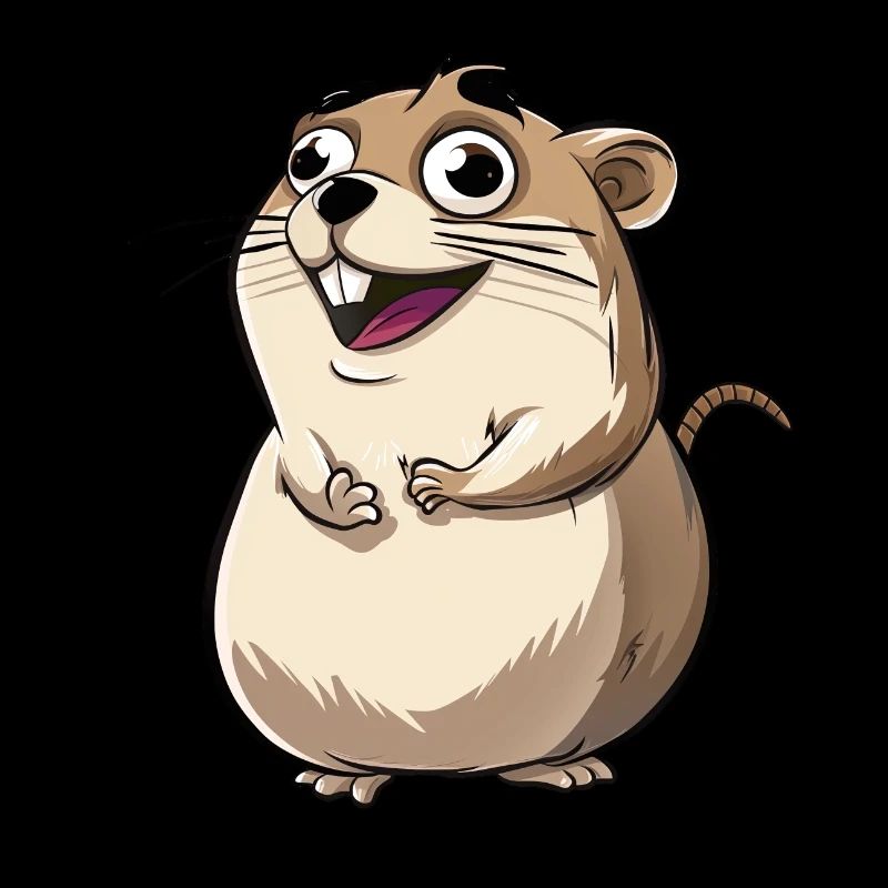 Suricate de dessin animé excité mignon