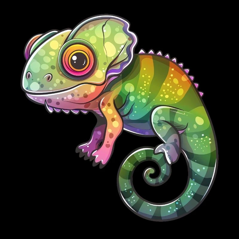Colorful Chameleon Fantasy Creature