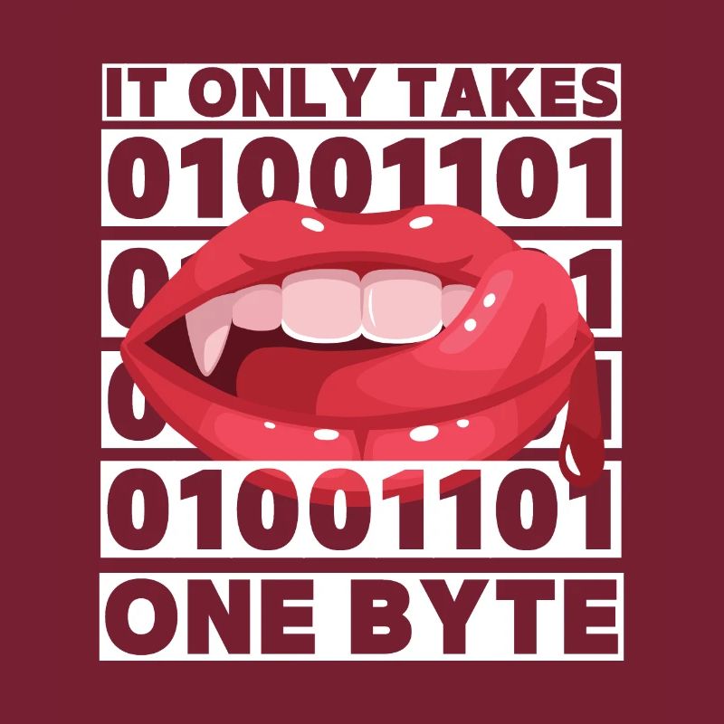 Bit bytes Binary Computer Nerd, Vampire, Dire, Jeu de mots