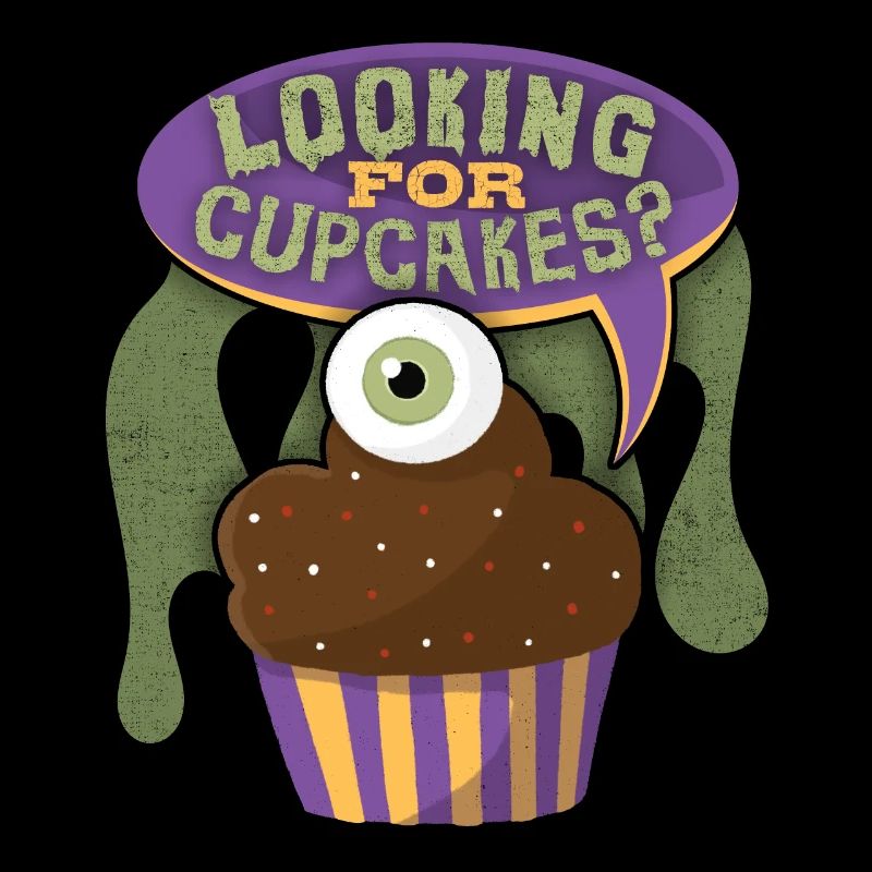 Cupcakes, Muffins mit Auge-Motiv unheimlich Spruch