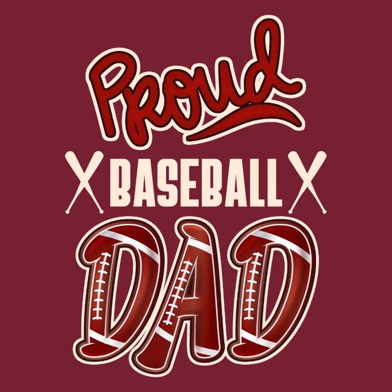 Fier papa de baseball, conception de baseball américain