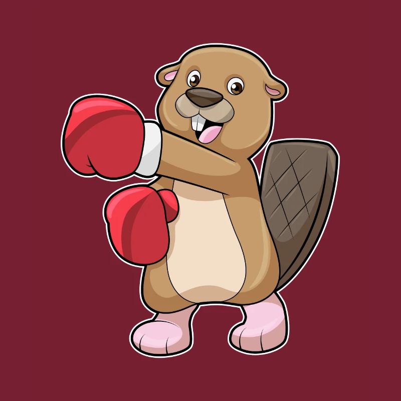 Biber beim Boxen mit Boxhandschuhe