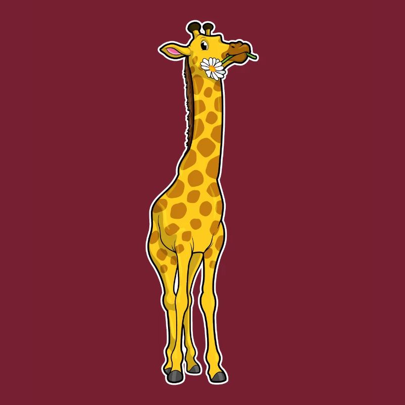Giraffe mit Gänseblümchen