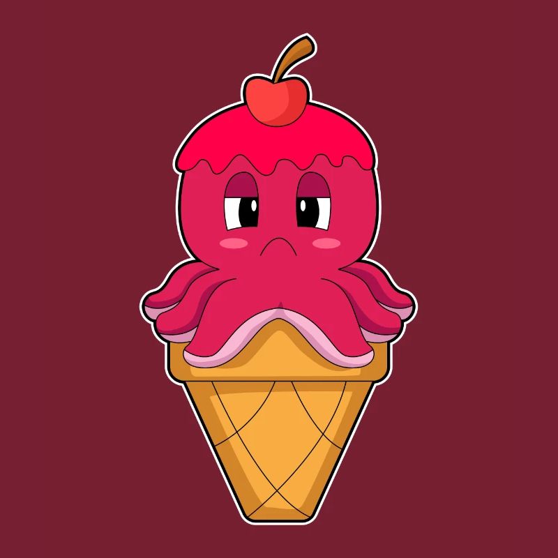 Krake Waffeleis Kirsche