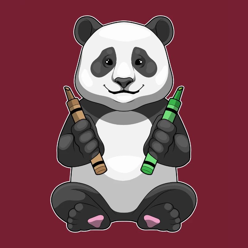 École de crayons de couleur Panda Student