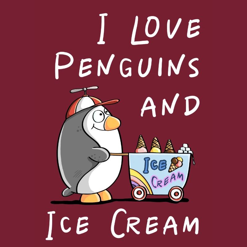 I Love Penguins and Eiscreme - Pinguin Eis Comic