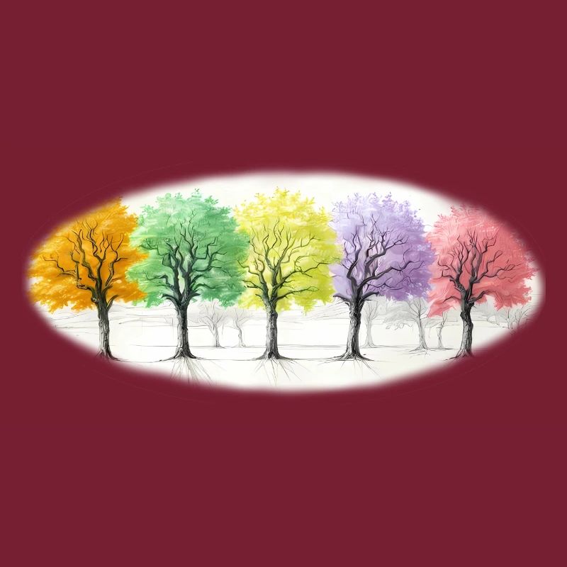 Bunt Bäume Baum Wald