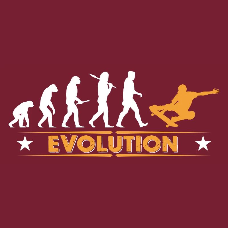 Skateboard Evolution - orange/weiss
