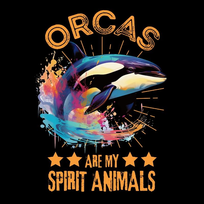Colorful killer whale Orca