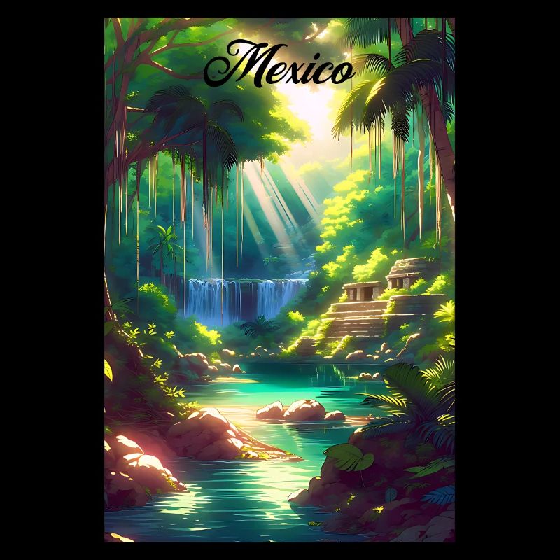 Mexique jungle rétro affiche souvenir