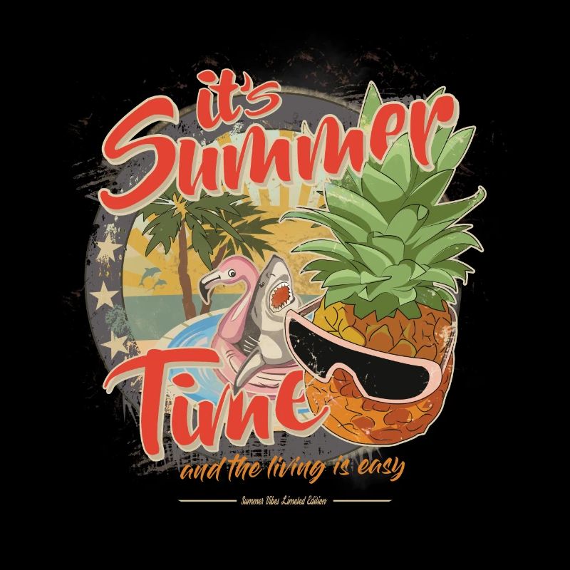 Summer Time Shark Flamingo Pineapple