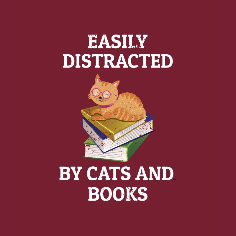 Livres Book Stack Cat