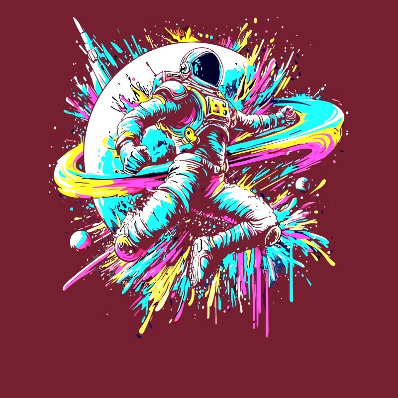 astronaute, coloré, couleur, explosion, graffiti, espace