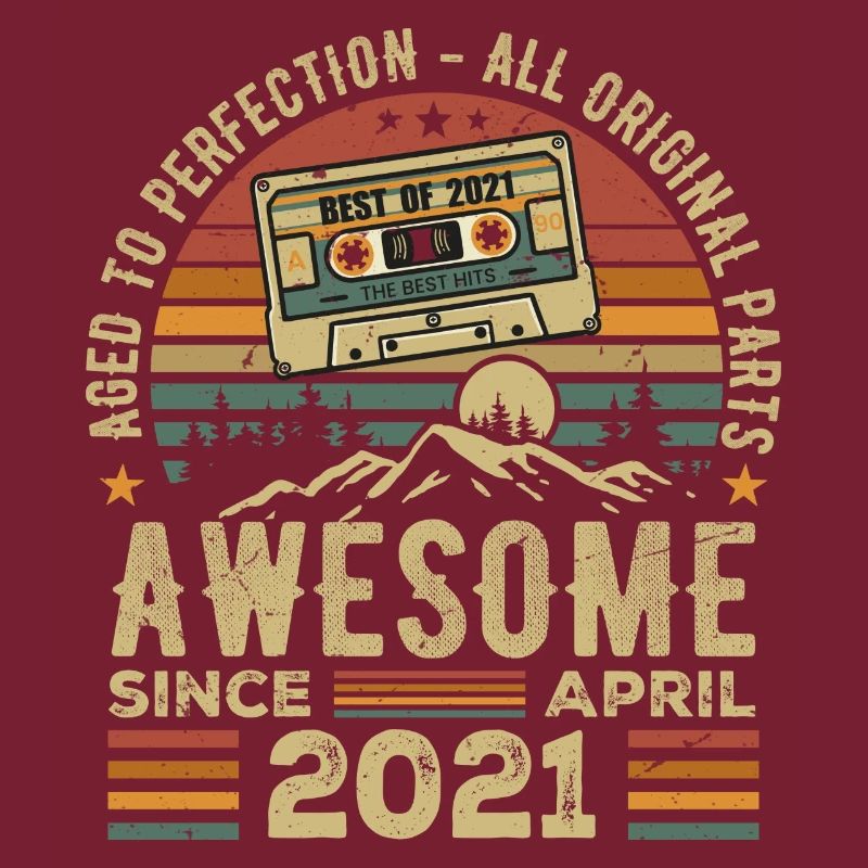 April 2021 Vintage Retro Geburtstagsgeschenk