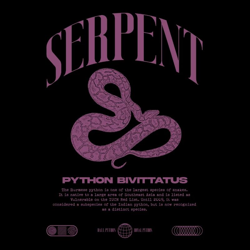 Burmese Python Modern Reptile Keeper Streetwear