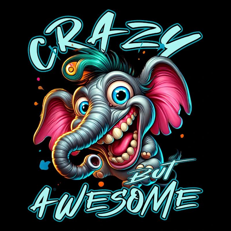 Crazy but Awesome Elefant Comic Stil