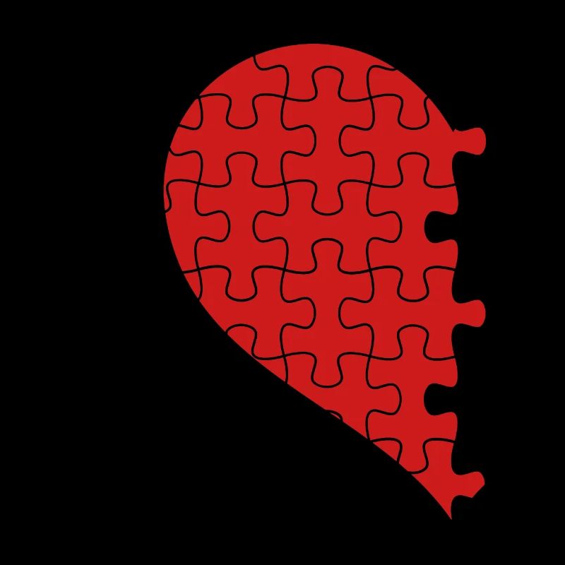 Passende Paare Halbherz Valentinstag Rot 2