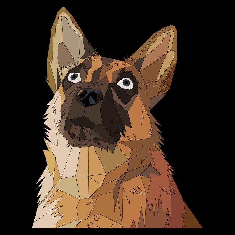 Geometric German Shepherd Dog Art