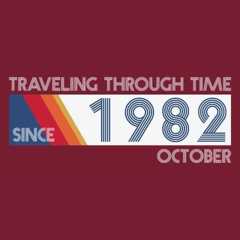 Conception drôle d'anniversaire de voyage dans le temps octobre 1982