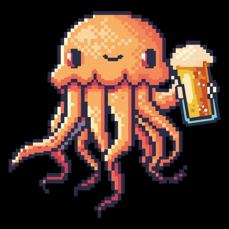 Qualle Pixel Bier