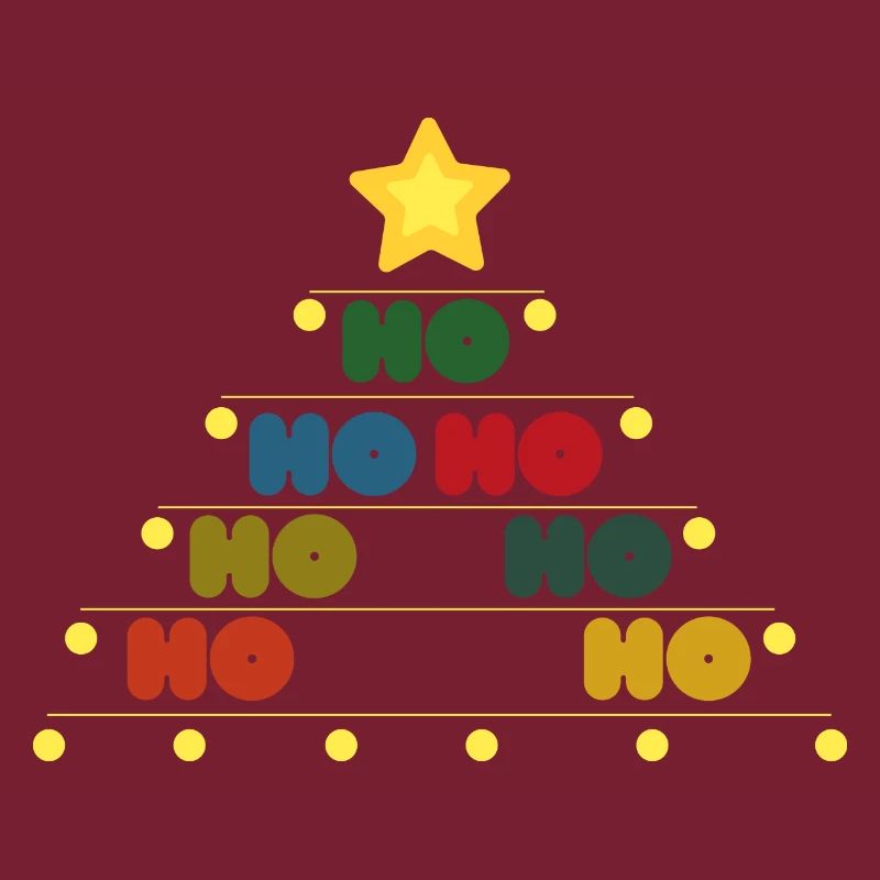Ho Ho Ho - Weihnachtsbaum mit Stern