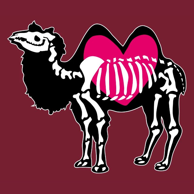 Kamel Skelett mit Herz