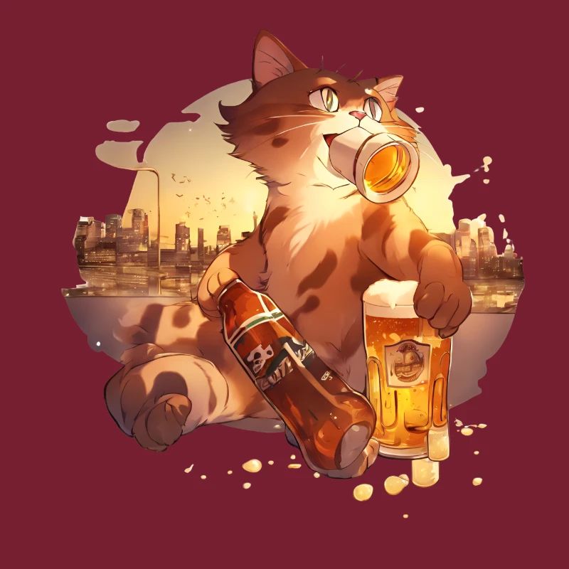 Paws & Pints: Katze mit Bier-Tee