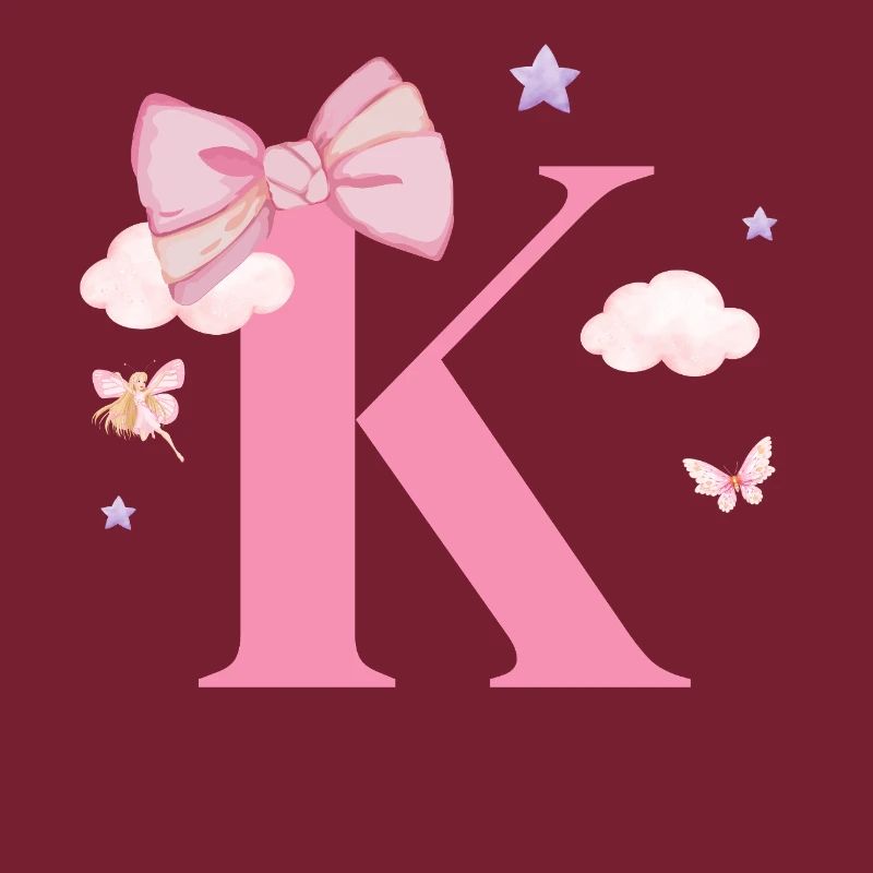 Letter k pink clouds