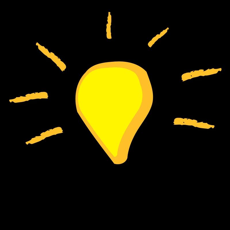 Yellow light bulb turned on