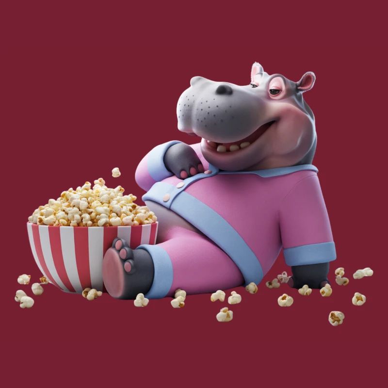 Nilpferd mit Popcorn
