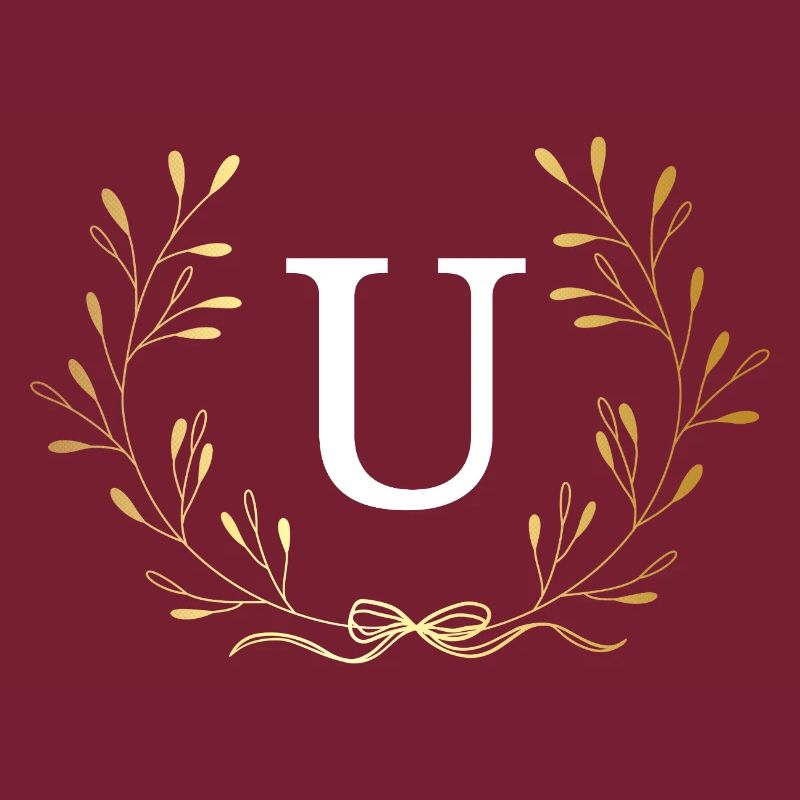 Buchstabe U Goldene Blumenkrone