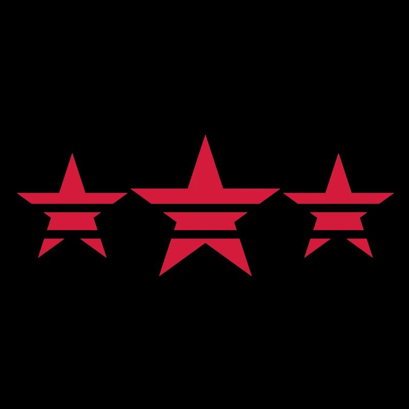 Three stars with stripes