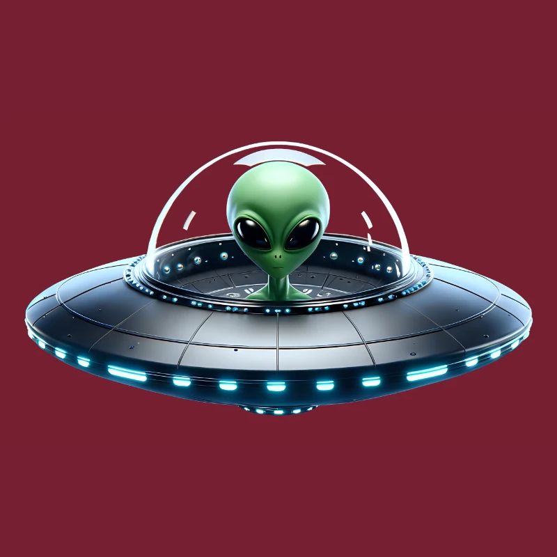 Alien vert dans un vaisseau spatial