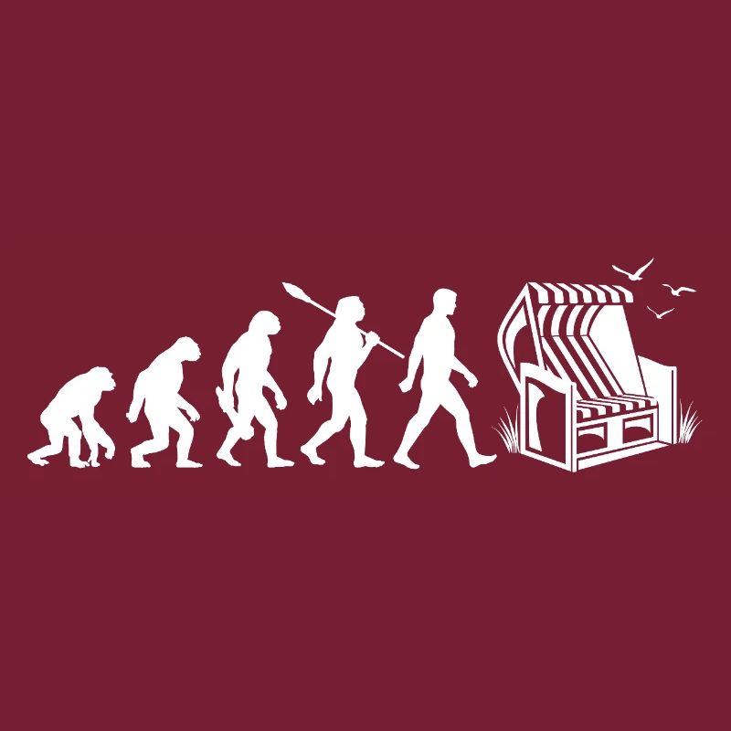 Evolution - Strandkorb - Urlaub - Meer - Möwen