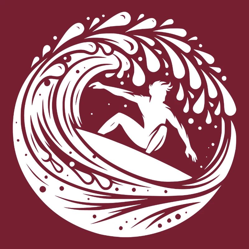 Surfeur surfant dans les vagues avec planche de surf