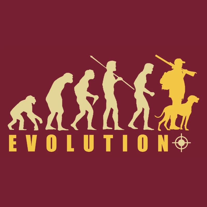 evolution chasseur cadeau chasse drôle