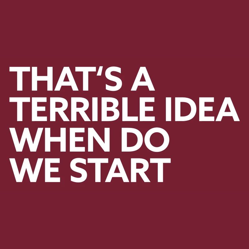 That s a terrible Idea when do we start